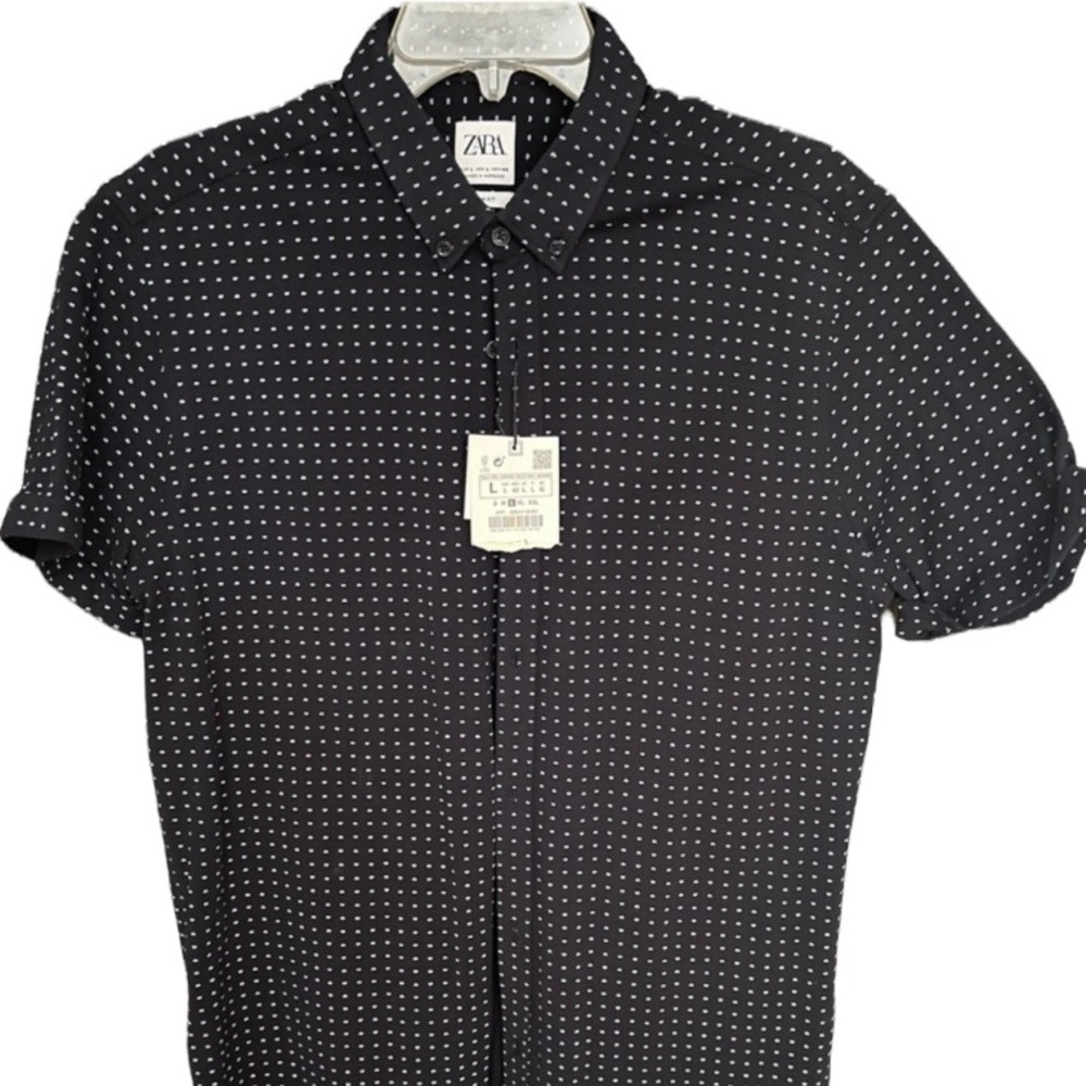 Zara navy blue button down shirt BRAND NEW!! L